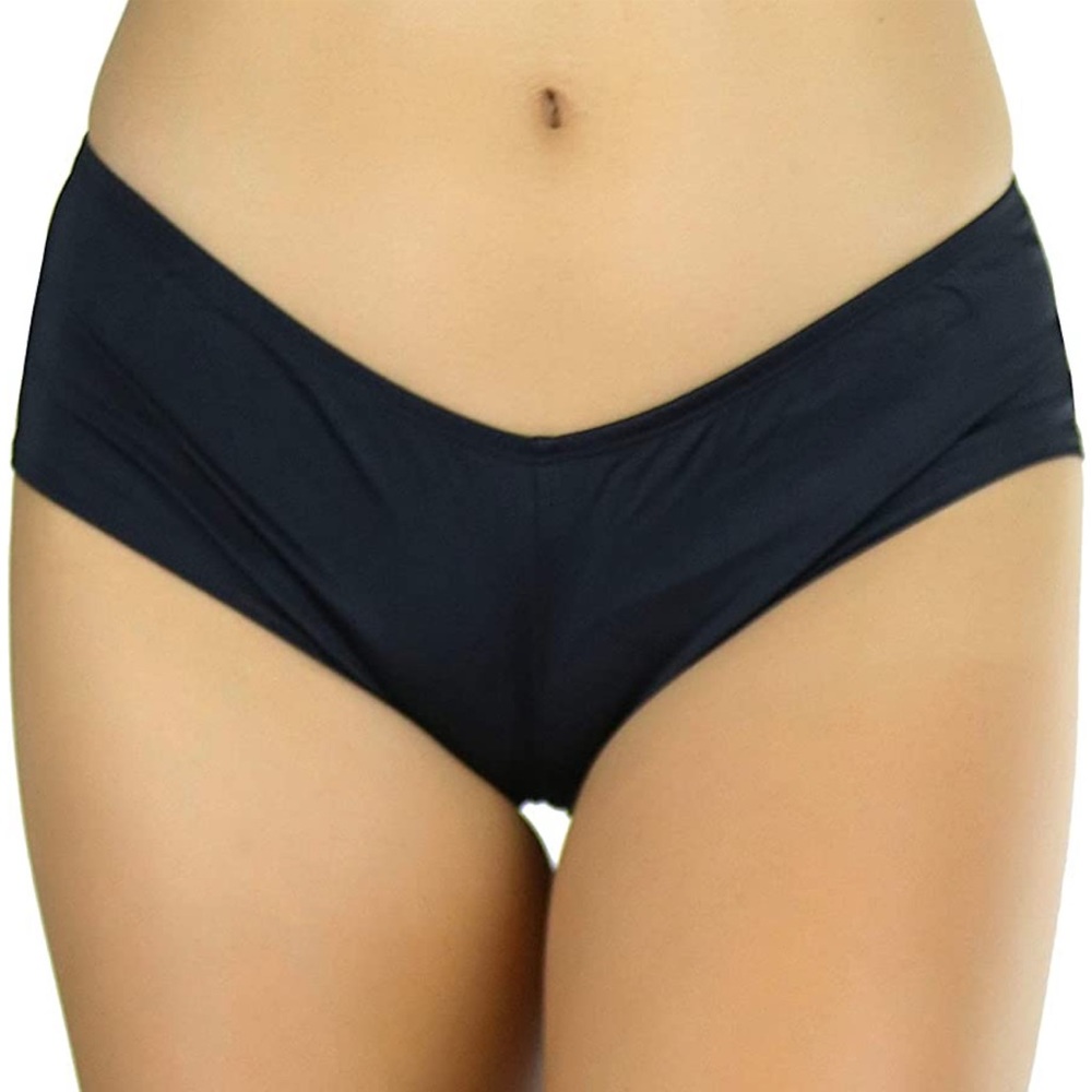 Black Women's Micro Mini Rave Booty Shorts Hipsters Cheeky Boyshorts, NWT